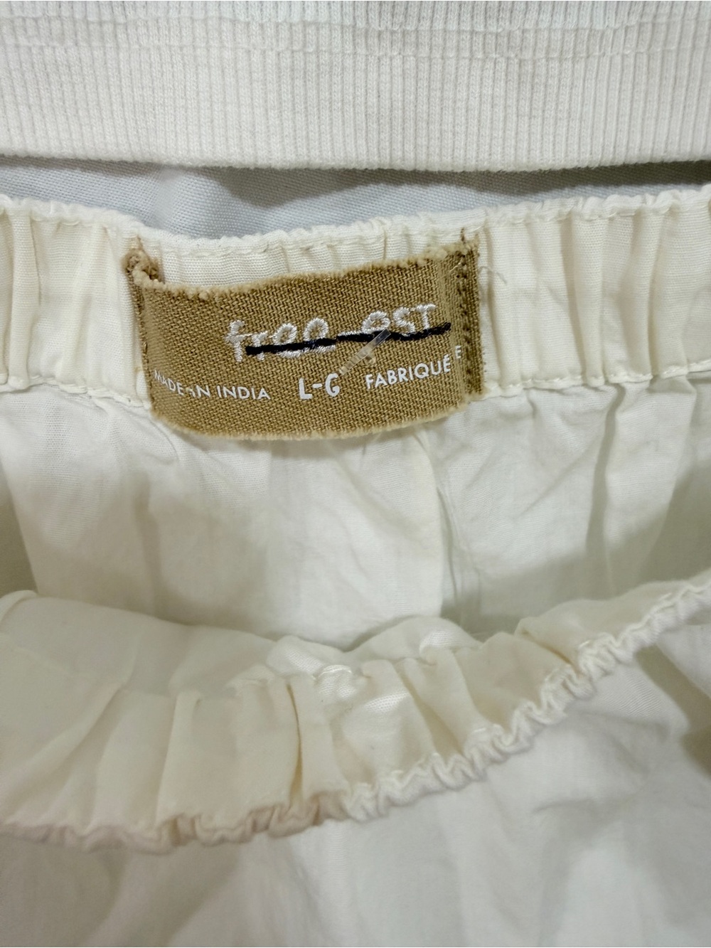Free People Ivory Ribbed Crop Tank & Mini Skirt Matching Set Size Large NWOT - Picture 6 of 10